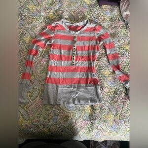 Roxy Long Sleeve with Coral Stripes​